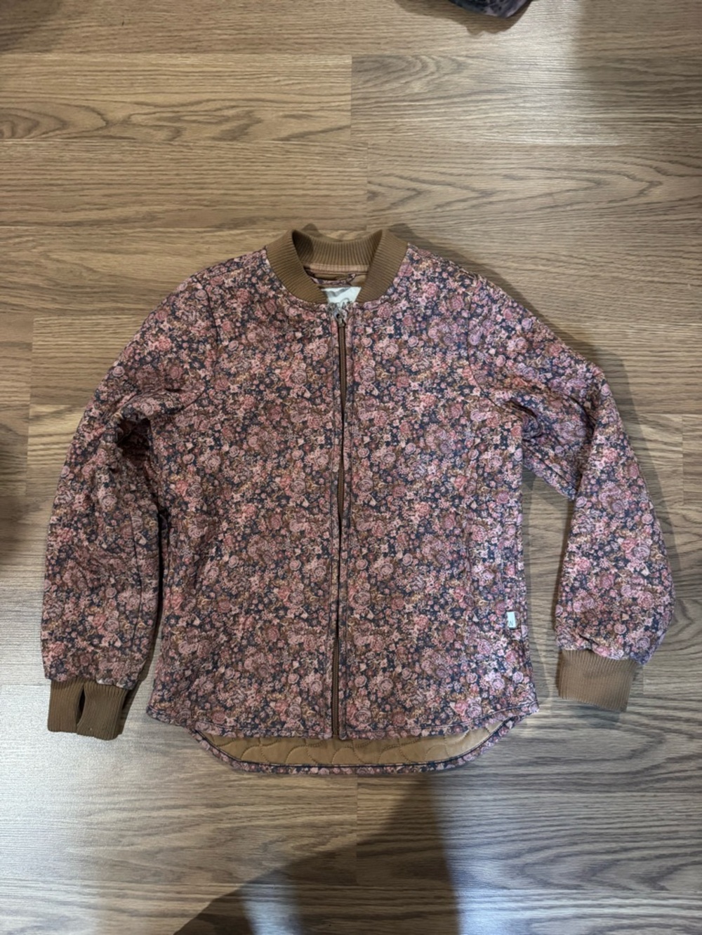 Wheat Floral Quilted Jacket - Pink Floral